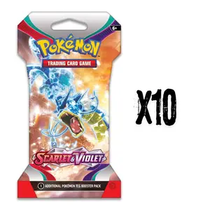10x Pack Pokemon TCG: Scarlet & Violet Base Set Sleeved