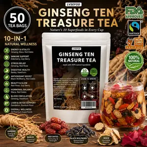 LVSEFOD  Tea Formula Ginseng Five Treasure Tea Combination Scented Tea Eight Treasure Tea Red Date Wolfberry Tea Men's Tea Health Tea Mulberry Herbal Formula Health Tea 30bags Organic