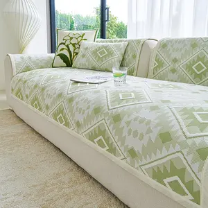 Summer Cool Vintage Sofa Pad, Single Anti-Slip Cover, Cozy Knit Sofa Cushion, Ideal for Living Room, Bedroom, Office, Dustproof Sofa Slipcover, Non Slip Couch Cover