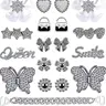 Women's 18PCS Bling Lightweight Silver Shiny Plastic Resin Rhinestone Shoe Decoration Charms - Elegant Slogan Designs, Butterfly & Floral Motifs, 2 Diamond-Inlaid Silver Chains, Ideal for Sandals/Water Shoes, Festival Gifts for Friends