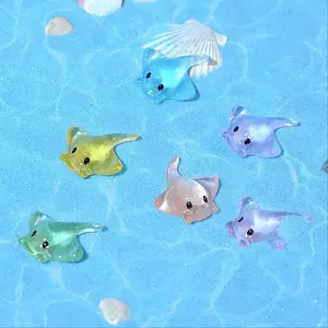 Mini Cute Undersea Manta Ray Design Fish Tank Resin Decorations (20pcs/set), Micro Landscape Small Resin Ornament, Fish Tank Decoration, Aquarium Building Set