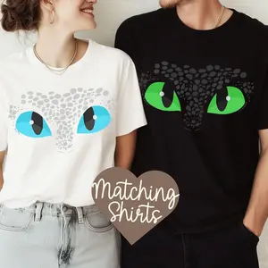 epic universe matching couples shirts, matching epic universe t shirts, night fury toothless shirts for isle of berk, couples universal tees HHJH