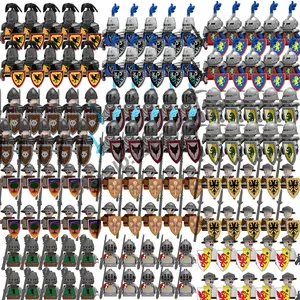Medieval Action Figures Building Block Castle Militia Knights Templar Roman Infantry Soldier Crusader Sparta Warriors Brick