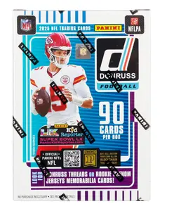 Donruss 2025 Football Panini Box - 6 Packs, 90 Cards Per Box, Includes Chase Cards & Downtowns, Official NFLPA Trading Cards, Autographs & Sets
