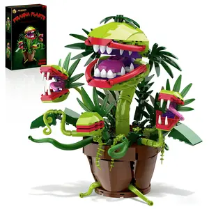 TENHORSES Audrey II Building Block Kit Piranha Plant Flower Toys Horrorshop Cannibal with Openable Mouth 428pcs ABS Material Collectible Gift for TV Fans Birthday Christmas Halloween