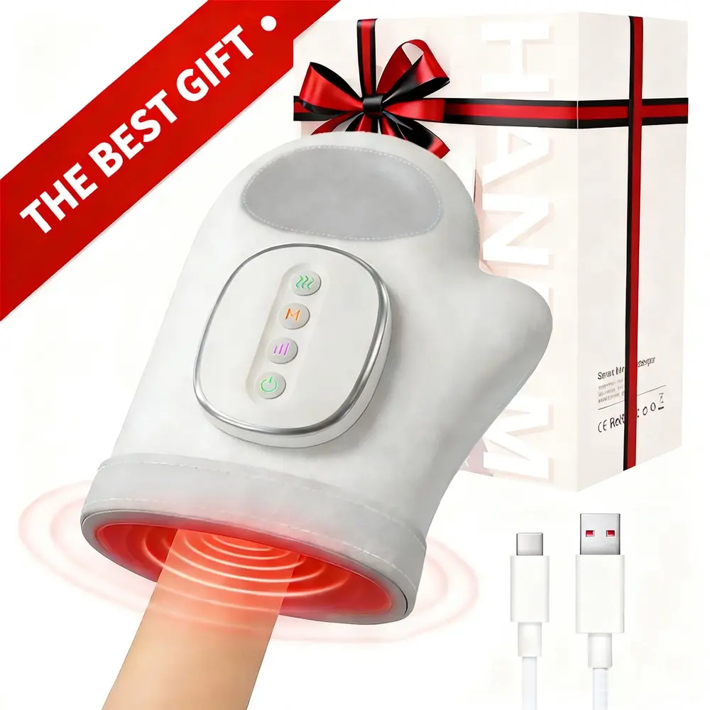 Portable Lightweight Electric Hand Massager - Cordless Rechargeable with Heat & Adjustable 3 Modes for Hand Relaxing & 5 Intensities,Electric Massage Gun for Relieves Arthritis/Wrist Pain, Gift, USB Rechargeable Massagers