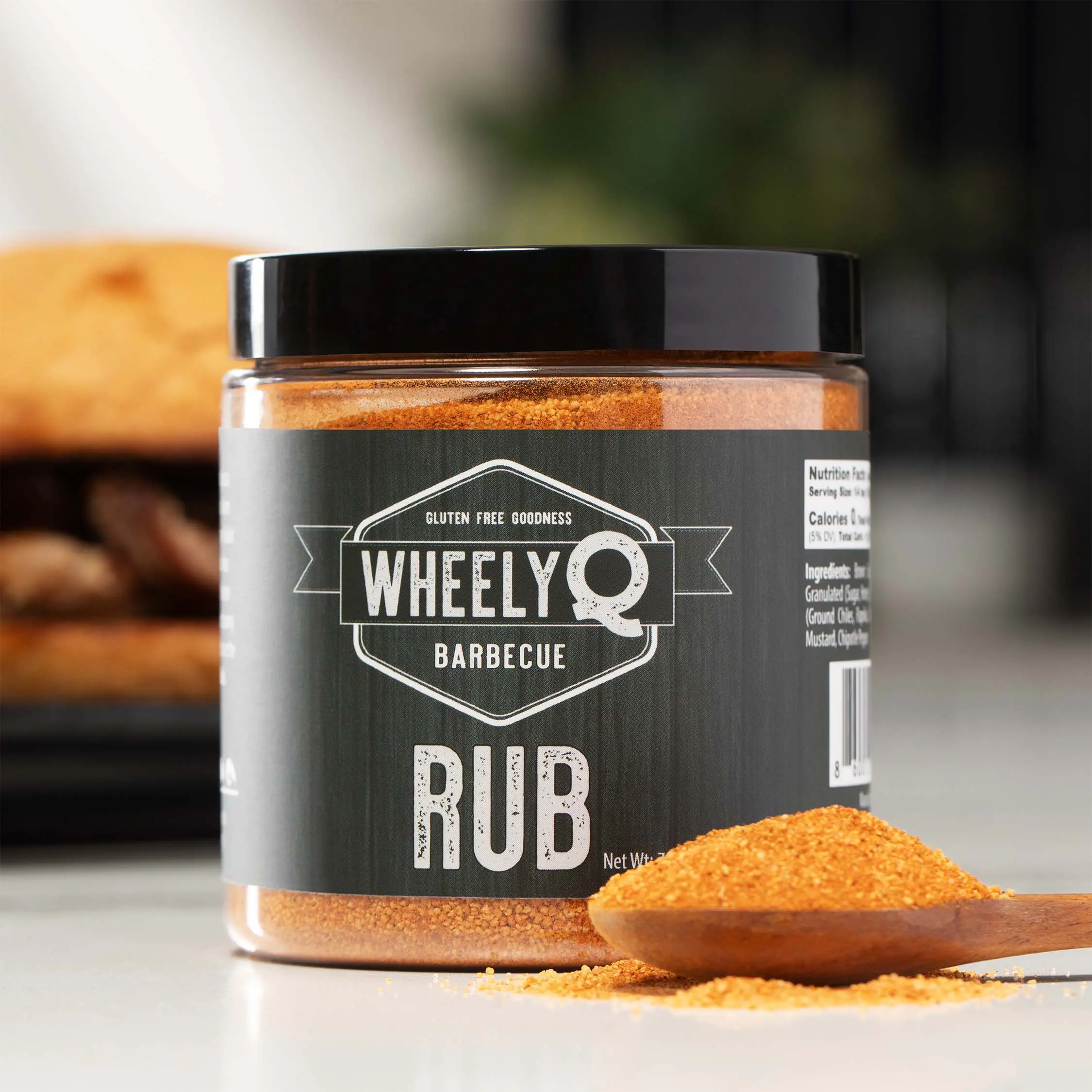 WheelyQ Barbecue All Purpose Rub & Seasoning for Ribs Brisket Chicken Pork Seafood & Veggies Meat Rub for Smoking and Grilling 7.2 oz