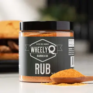 WheelyQ Barbecue All Purpose Rub & Seasoning for Ribs Brisket Chicken Pork Seafood & Veggies Meat Rub for Smoking and Grilling 7.2 oz