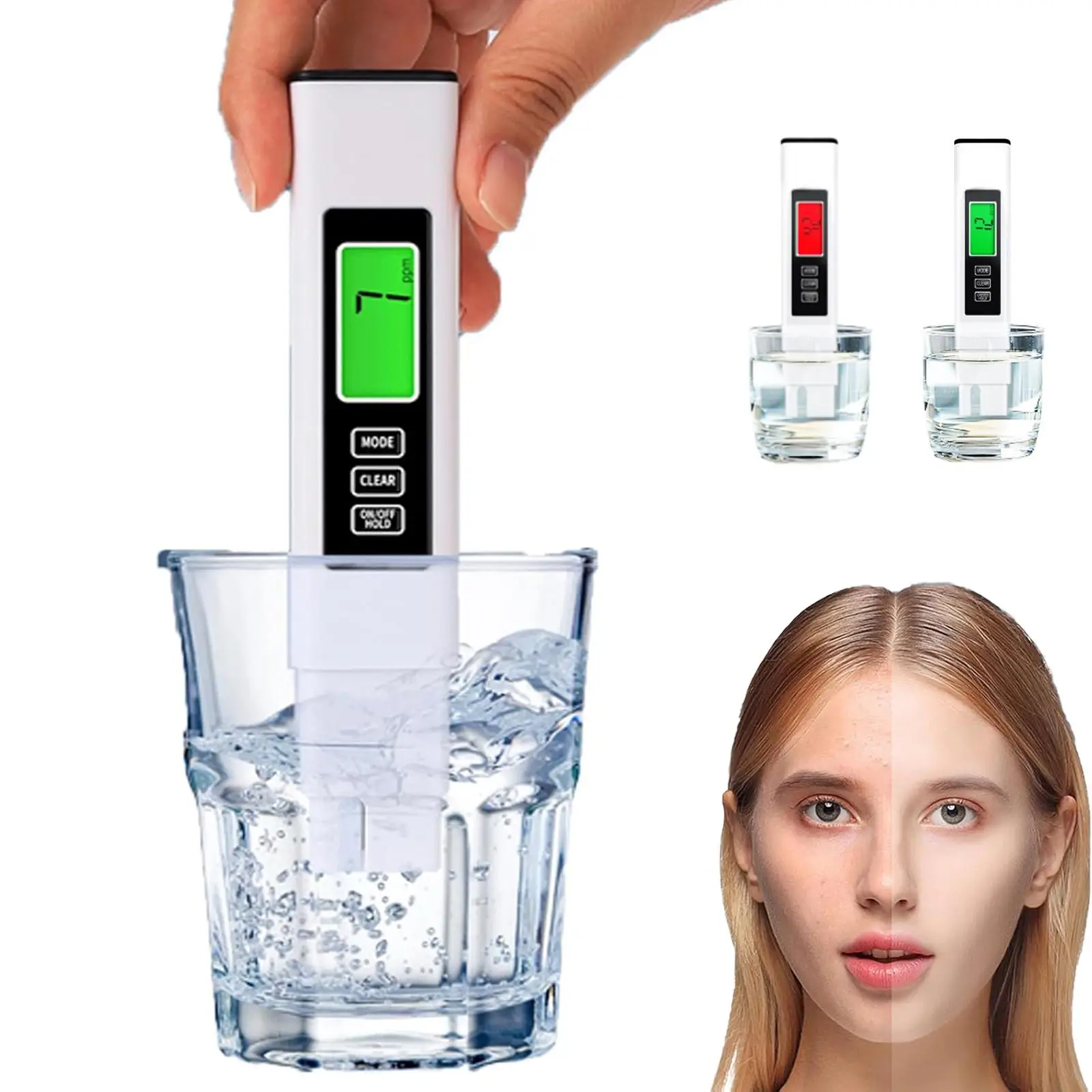 2025 4 in 1 Change Color Water Quality Tester, Battery Powered Water Quality Tester, Accurate and Reliable TDS EC & Temp(°C,°F) Meter, Professional Te
