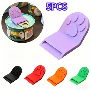 New 5-piece Can Opener for Canned Goods and Beverages, Protecting Nails, Suitable for Women with Manicures, Non-slip Design, Multiple Colors Available, Ergonomic Non-slip Handle, Suitable for Cat/dog Food Cans, Kitchen Gadgets Home Utensils, Plastic