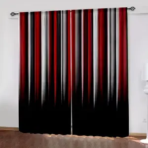 2 Piece Abstract Gradient Color Curtains, Bedroom Living Room Decor, Fashion Home Drapes, Modern Design, Easy Installation, Home Textile, Window Drapes