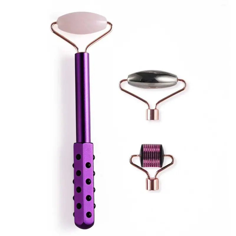 4-in-1 Facial Massager tool Jade/Metal Ice-Cooling Rollers Sculpt guasha tool for face Jawline & Lymphatic Drainage Massager Swelling-Reducing Rollers Personal Care Gift for Men & Women