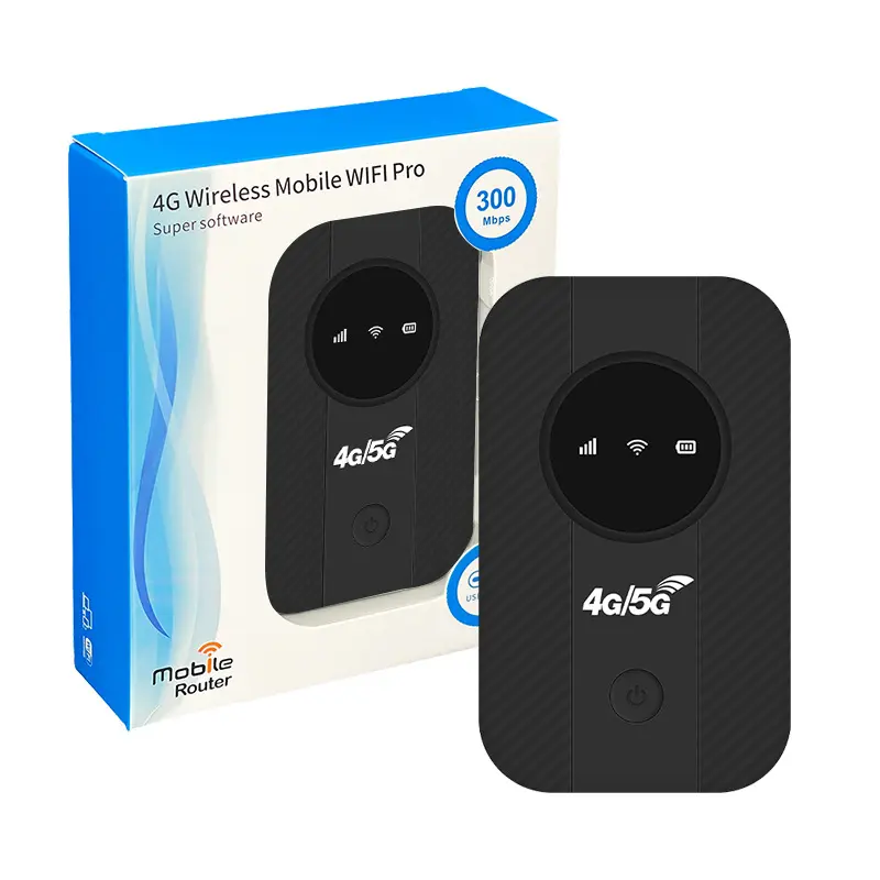 Pocket LTE WiFi Router - Compact and Easy to Carry 4G 5G Cellular MiFi Modem, 300Mbps, 2100mAh Lithium Polymer (Li-Po) Battery, SIM Card Slot, Multi-Device Connectivity for Business & Travel