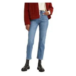 Levi's Women's High Rise Straight Leg Crop Jeans Snug Through Hip And Thigh