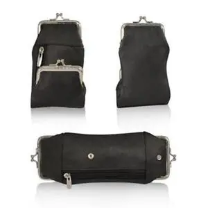 Black Leather Cigarette Case Lighter pouch Smoke 100's Regular Holder. .