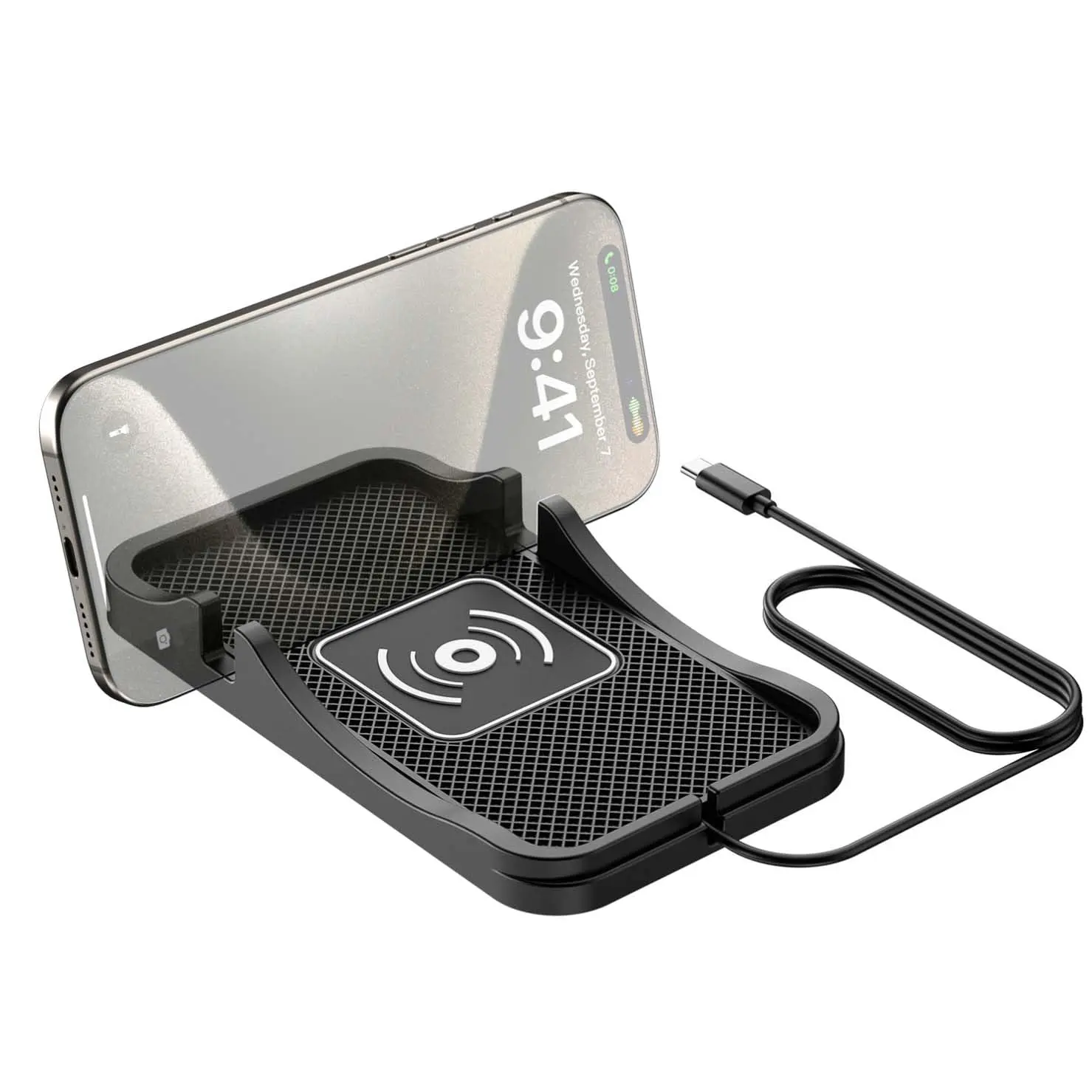 【Summer Survivals】Joytutus 15W Fast Wireless Car Charging Pad, Non-slip Charging Station 2-in-1, Wireless Charging Stand Phone, Magnetic Wireless Charger Summerfinds