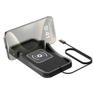 【Father's Day Gift】Joytutus 15W Fast Wireless Car Charging Pad, Non-slip Charging Station 2-in-1, Wireless Charging Stand Phone, Magnetic Wireless Charger