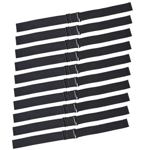 10 Pcs Adjustable Wig Straps, Black Elastic Bands for Wig Making (Width 1 inch)