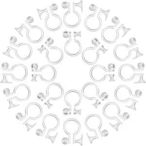 100 Pcs 2 Sizes Clear Plastic Clip-on Earring Converter Component Fit for 3mm Rhinestone 11x8x3mm and 11x9x3.5mm for Non Piered Ears(2 Styles)