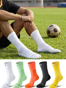 Men's Elite Athletic Crew Socks for Fall & Winter - Thick Terry Cushion  Professional for Running  Anti-Slip & Wear-Resistant  Ankle Support High-Stretch Cuff (No Leg Marks)  Perfect Gift for Guys