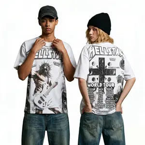 Hell Star Vintage Graphic T Shirt Pure Cotton Streetwear Y2K Oversized Vintage Viral Trend Streetwear Fashion Summer Street Outfit Daily Casual Party Harajuku Hip Hop Urban Style Men Women Lovers Unisex Trendy Top