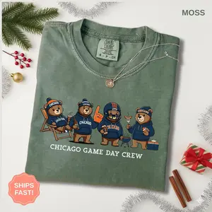 Cute Chicago Football Shirt, Trendy Game Day 4 Bear T-Shirt, Football Fan Sports Gift, Unisex Comfort Colors Tee For Men, Women
