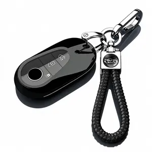 Car Key Fob Cover Case Compatible with Mercedes Benz C E S GLC CLE EQE EQS 300 350 450 500 560 580 AMG Transparent Black Silver Blue Red