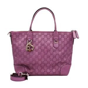 Pre-owned GUCCI Leather Tote Bags Guccissima Heart Bit Zip Medium Pink JM MM453