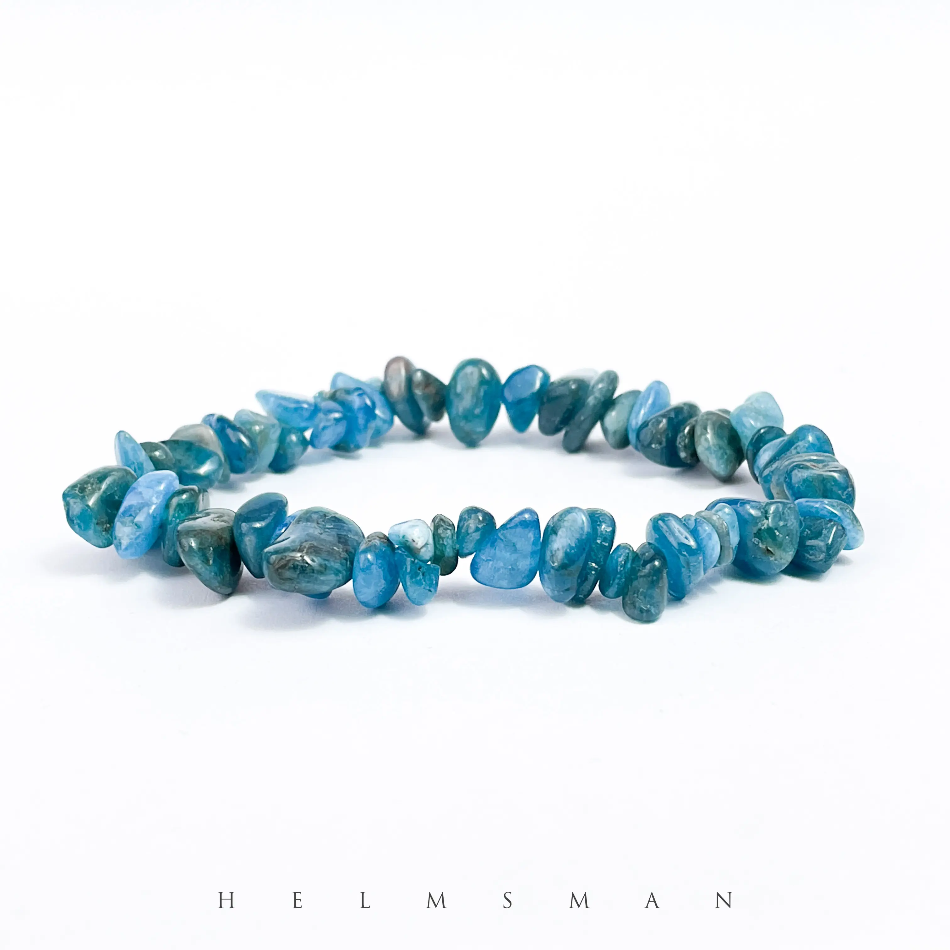 [Direct Buy] Blue Apatite Chip Healing Crystal Bracelet, 1 Count Semi-Finished Non-Natural Jewelry Accessory