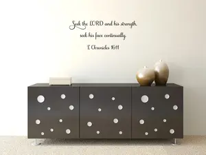 1 Chronicles 16:11 Seek The Lord Scripture Wall Decal | Inspirational Bible Verse for Home Decor
