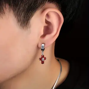 Stainless Steel Cross Earrings for Men, Trendy Hip-Hop Style with Unique Design, Suitable for Boys , Fashionable And Versatile High-End Additions Perfect for Everyday Wear Or As Gifts