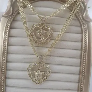 (C36) Heart and dolphin /   turtle pendant and chain  14 k gold plated