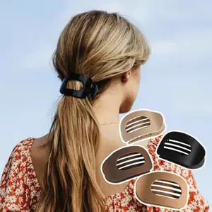 4-Pack No-Crease Matte Hair Clips for Women & Girls – Solid Color Acrylic Flat Barrettes, Strong Hold Claw Clips for Thick & Thin Hair, Minimalist Styling Accessories for Work, School, Daily Wear & Parties