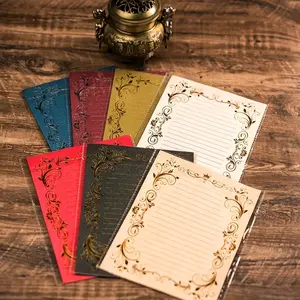 Elegant Gold Foil Stationery Set, B5 Size, Love Letters, Business Invitations, Movie Props, 120g Lambskin Paper, 200g Lambskin Envelopes