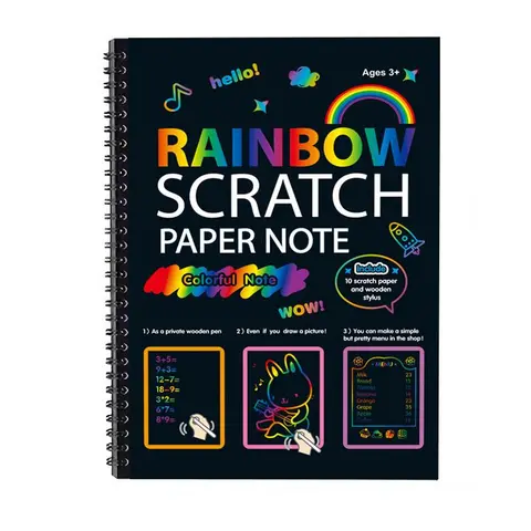 Rainbow Scratch Paper Art Set, 1/10pcs Scratch Paper Set with Wooden Stylus, Art Drawing Supplies for Kids, Birthday Gift, Party Favor Game, DIY Decorative Painting, Crafts Art Supplies, Art Craft Supplies