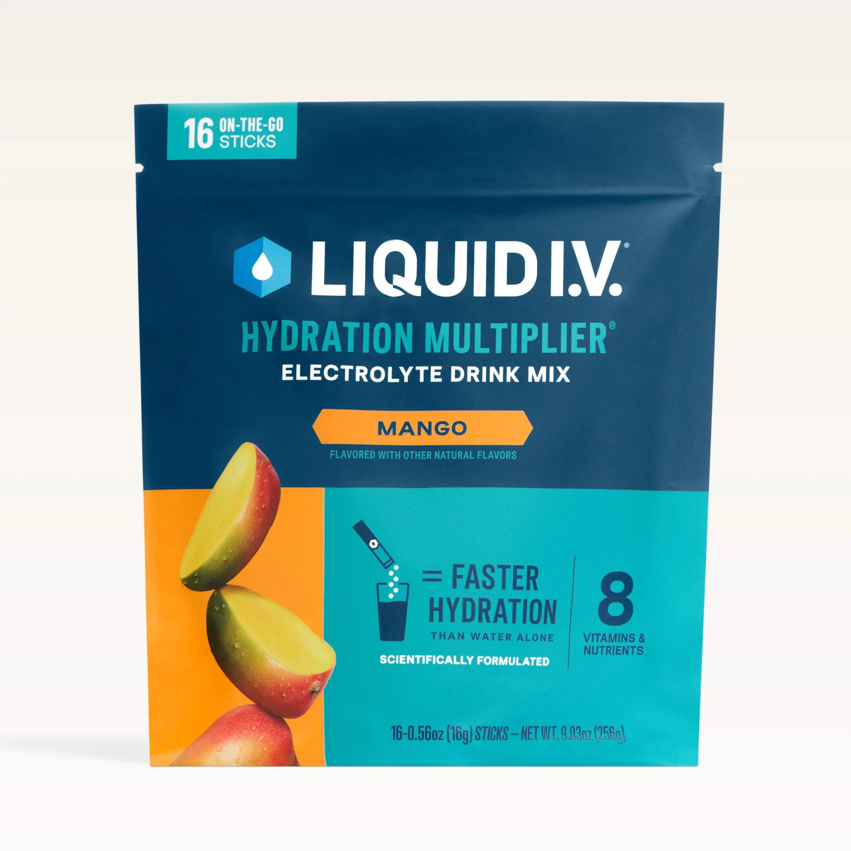Liquid I.V. Hydration Multiplier - Mango - Hydration Powder Packets | Electrolyte Powder Drink Mix | Convenient Single-Serving Sticks | 8 Vitamins & N