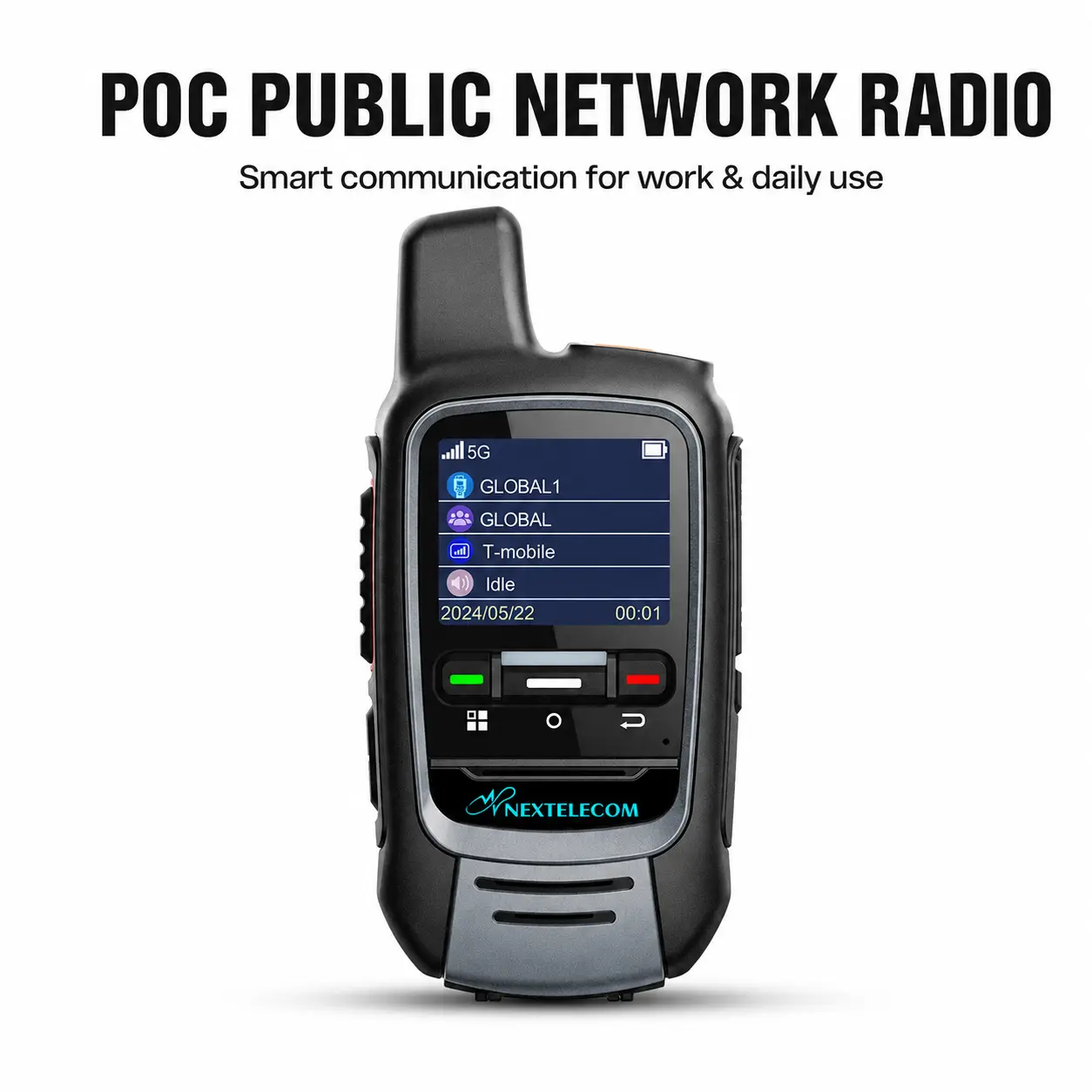 NEXTELECOM 300 4G/5G Cellular Walkie Talkie, 5000 Miles  Nationwide Long Range PoC Two-Way Radio with Pre-Installed SIM Card, No Monthly Fee, Lightweight for Truckers, Construction & Logistics