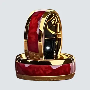 1PC Bohemian Style Plain Ring for Women, Red Garnet Stone, Comfortable Fit, Fashionable and Versatile, Suitable for Party, Wedding, Anniversary Jewelry