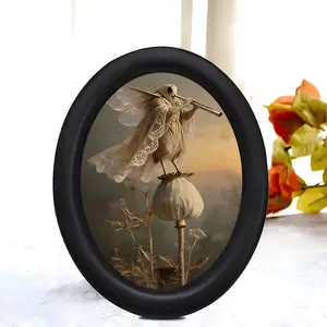 Dark Fairy Moth Frame, Elliptical Border, Forest Style Desktop Decoration, Unique Photo Holder, Perfect for Home Decor