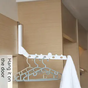 1pc Folding Drying Rack, Portable Drying Rack, Over The Door Hook Rack, Wardrobe Balcony Bathroom Hangers, Bathroom Accessories, Good For Home Travel