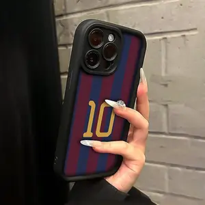 Barca #10 Jersey Stripes-Themed Phone Case, High Quality Protective Phone Case, Suitable for iPhone 17/16/15/14/13/12/11 Pro, Plus, Pro Max, Mini, X, XS,XSMAX, XR and Other Series, Shockproof, Lightweight, TPU Material.