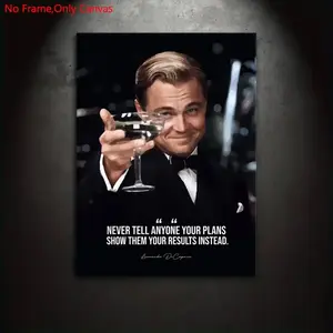 1 piece/set frameless canvas painting print poster, classic watercolor style art, Tips and Rules: never tell your plans, dedicated to those pursuing success and motivation, ideal gift for bedroom, living room, dorm hallway, kitchen, mural, wall decoration