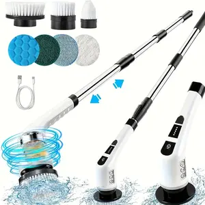 Powerful Electric Spin Scrubber, Cordless with 7 Brush Heads, Adjustable Handle, Perfect for Bathroom and Bathtub Cleaning, Easy and Efficient Cleaning Tool