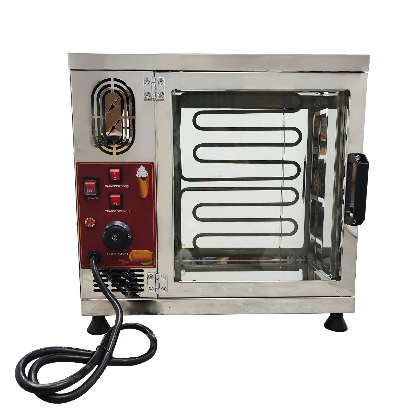 YOKOMA 110V Chimney Cake Roll Oven Maker Commercial For Baking Ice Cream Chimney Bread Rolls
