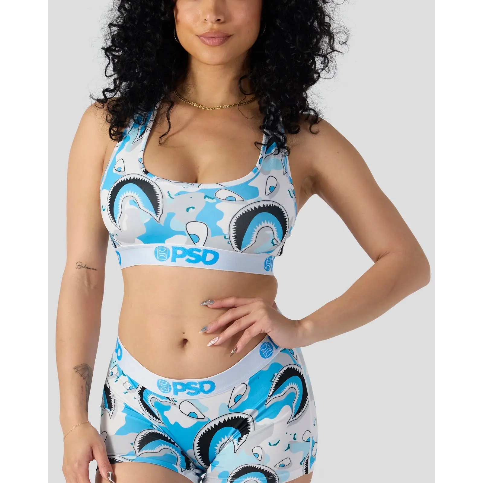 PSD Women's Warface Naval Shark Racerback Sports Bra - Comfortable, Breathable, Ultra-Light Fabric