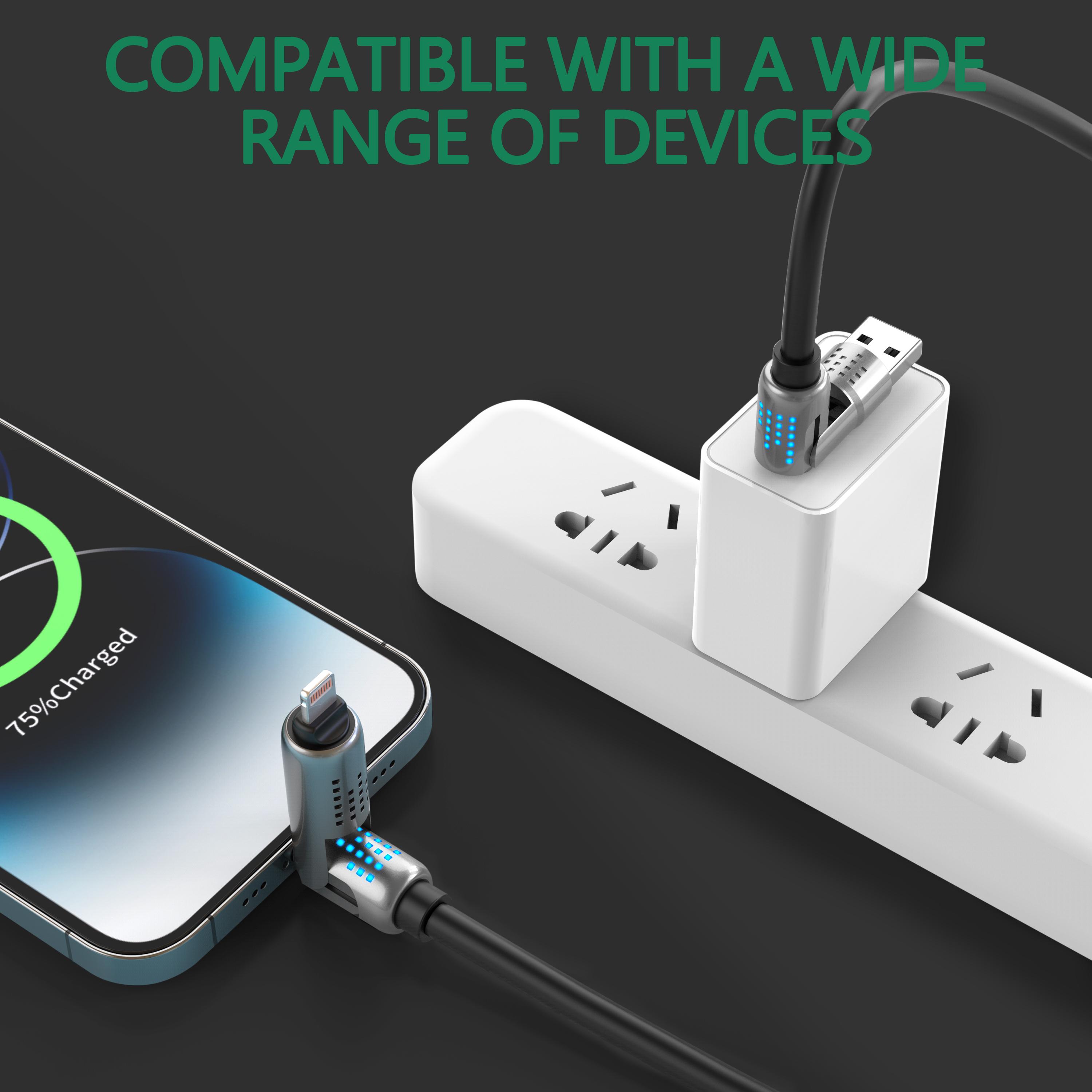 240W USB-C Cable with 4-in-1 Ports, Lightning, Type-C, USB-A | Fast PD 5A Charging for Phones, Tablets, Laptops