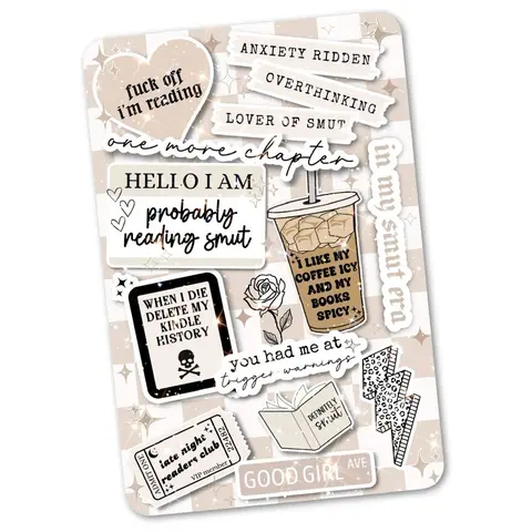 Clear Case Cardstock Insert for Kindle | Book Lover Gift | Bookish Stickers for Kindle | Booktok Kindle Sticker Insert  | Aesthetic Kindle Decor Accessories Device Smartphone | Now Available for phones | Beige Checkered