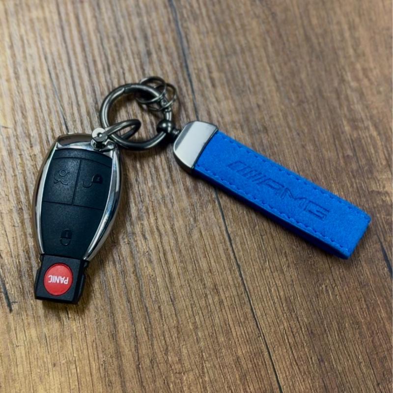 Valentine gift Alcantara Car Keychain with 4 Color Metal Rings & Bag Pendant Perfect for Car Enthusiasts with Multiple Logos