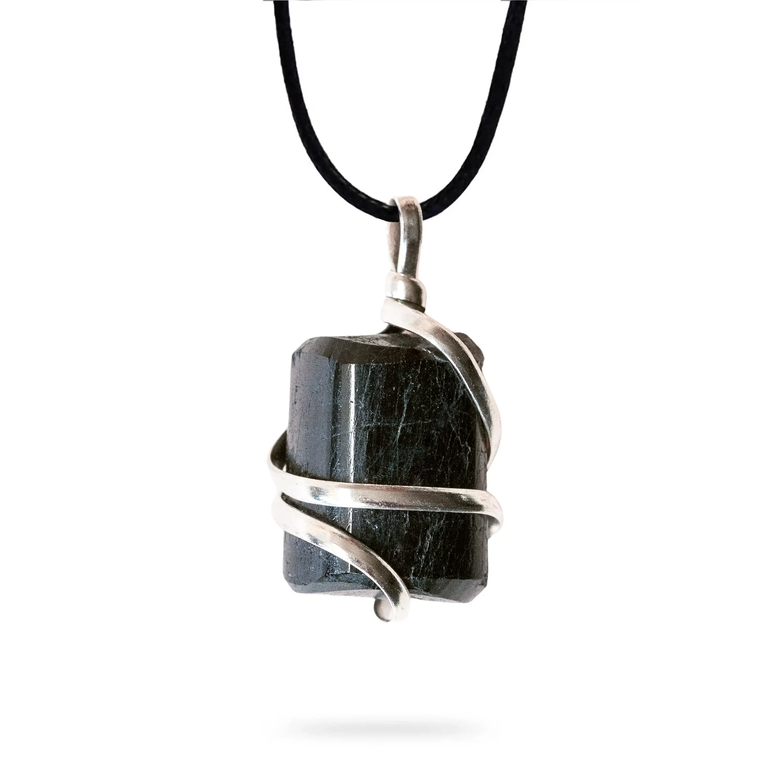 Raw Black Tourmaline Crystal Healing Pendant Necklace –Protection Negative Energy Cleanser Natural Stress Aid Soothe Mind Emotions - Authentic Wrapped Tumble Stone Chakra Healing Charm