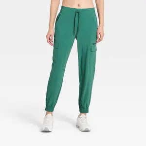 Women's Active Light Mid-Rise Cargo Jogger Pants - All In Motion Forest Green L